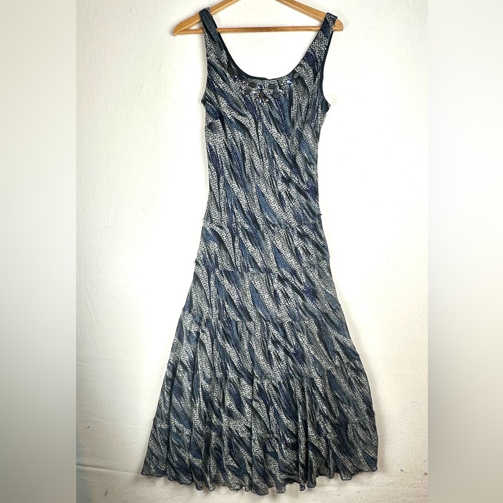 Jessica Howard Embellished Ruffle Tiered Maxi Dress Party Wedding